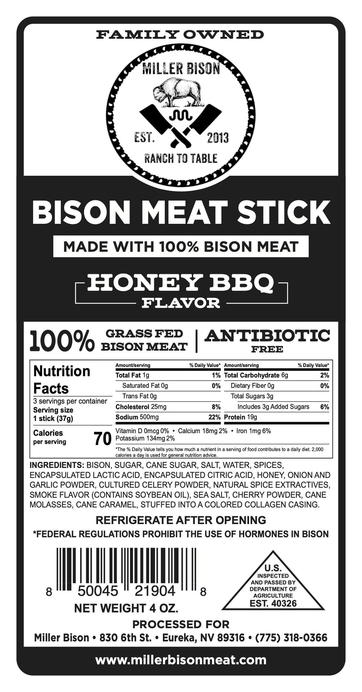 Ultimate Carnivore Bison Snack Pack - Miller Bison