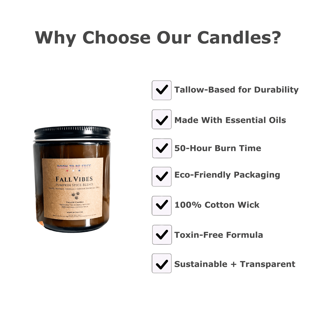 Fall Vibes- Pumpkin Spice Blend Tallow Candle